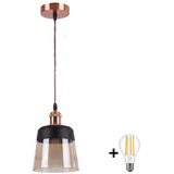 Brilagi LED luster R GLASS 1xE27/60W/230V prečnik 15,5 cm bakrena/zadimljeno bež/crna Cene