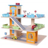 ECO TOYS drvena garaža sa stazom i liftom 1085