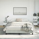  Okvir kreveta bez madraca, svijetlo sivi, kalifornijski, kraljevski baršun | shoptok.hr