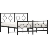 Metalni okvir kreveta uzglavlje i podnožje crni 140x200 cm | shoptok.hr