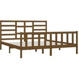  Posteljni okvir medeno rjav iz borovine 200x200 cm, (20644441) | Shoptok.si
