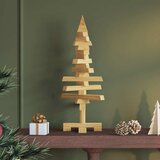  Drveno božićno drvce s stalakom Smeđa 60 cm Masivna borovina | shoptok.hr