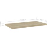 Police za knjige 4 kom boja hrasta sonome 40x20x1,5 cm drvene | shoptok.hr
