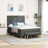 vidaXL vzmetnica s posteljo in klopjo temno siva 140x200 cm tkanina | Shoptok.si