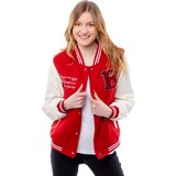 Glano Women's Baseball Jacket - Red Cene