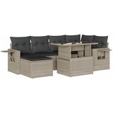 Maison Chic Seti vrtnega pohištva - Vrtna garnitura - Vrtni pohištvo set 7-delna z blazinami siv poli ratan, (21802060) | Shoptok.si