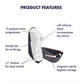 Satisfyer Traveler - potovalni klitoralni irigator za polnjenje (črno-bel) | Shoptok.si