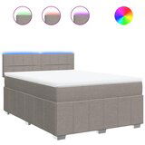 vidaXL Box spring postelja z vzmetnico taupe 140x190 cm blago, (21304486) | Shoptok.si