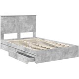  Postelja s shranjevanjem z vzglavjem Betonsko siva 135 x 190 cm, (5000106431) | Shoptok.si