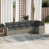 vidaXL 6-dijelni set vrtnih sofa od poliratana s jastucima sivi | shoptok.hr