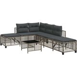  3-dijelni set kutne vrtnih sofa s jastucima sivi od poliratana | shoptok.hr