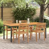vidaXL vrtna miza 200x90x75 cm iz masivnega akacijevega lesa in kovine | Shoptok.si