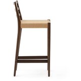 Kave Home Smeđa/u prirodnoj boji barska stolica od punog hrasta (visine sjedala 70 cm) Analy – | shoptok.hr