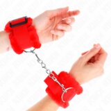 Kink Okovi Za Zapestje Fur Lined Red | Shoptok.si