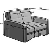 ELTAP Žuta sklopiva/s prostorom za odlaganje sofa od šenila 102 cm Laine – | shoptok.hr