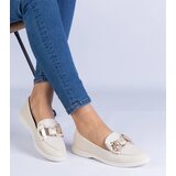 D/CEO marka niezdefiniowana Beige loafers decorated with a bow and a gold teddy bear Nensi Cijene