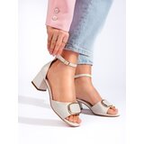 Sergio Leone Light gray high-heeled sandals by | Shoptok.si