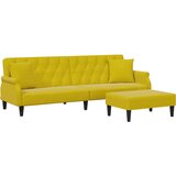 Maison Chic kavč - Sofa - Kanape dvosed z blazinami in stolčkom za noge rumen žamet, (21727894) Cene