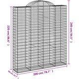  Lučne gabionske košare 2 kom 200x50x220/240cm pocinčano željezo | shoptok.hr