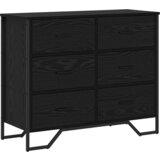  Komoda Crni hrast 91x35.5x74.5 cm Inženjersko drvo | shoptok.hr