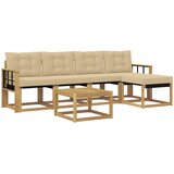 vidaXL Zunanja garnitura za sedenje z blazino 6 pcs Bela in bež, (5000281615) | Shoptok.si