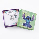 Disney Stitch Ogrlica - cvijet i Stitch, posrebrena Slike