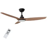 Ventilator stropni z LED osvetlitvijo Apeliotes Nature, 132cm, DC motor, črn-les, (5000296152)