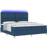  LED Box Spring Krevet s uzglavljem Plava 200 x 200 cm tkanina | Shoptok.si
