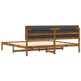  Krevetni okvir s tapiciranim uzglavljem Prirodna i tamnosiva - Prirodna i tamnosiva 180 x 200 cm | shoptok.hr