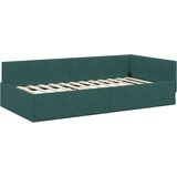 vidaXL Kotna postelja Drugo z vzglavjem Temno zelena 100 x 200 cm | Shoptok.si