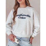 DStreet Bluza damska oversize z nadrukiem COOKIES jasnoszara | Shoptok.si