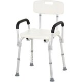 HOMCOM Sedež za prho z naslonom in nasloni za roke Sedež za kopalno kad, stol z nastavljivo višino, (20752858) | Shoptok.si