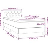 Box spring krevet s madracem svjetlosivi 80 x 200 cm baršunasti | shoptok.hr
