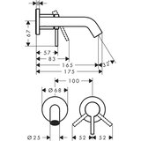 Hansgrohe 73350000 Tecturis S EcoSmart+ podometna armatura za umivalnik | Shoptok.si