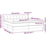 s oprugama i madracem crni 200x200 cm od tkanine | shoptok.hr