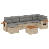 Maison Chic Seti vrtnega pohištva - Vrtna garnitura - Vrtni pohištvo set 8-delna z blazinami bež poli ratan, (21800319) | Shoptok.si