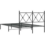 vidaXL Kovinski posteljni okvir z vzglavjem črn 120x200 cm | Shoptok.si