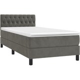  box spring s madracem LED tamnosivi 90x200 cm baršun | shoptok.hr
