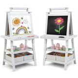  3 u 1 dječja dvostrana slikarska tabla, tabla i crtaći papir, stojeća tabla, bijela | shoptok.hr