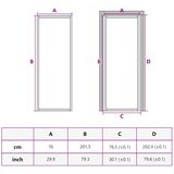 Sobna vrata tanka crna 76 x 201,5 cm kaljeno staklo i aluminij | shoptok.hr