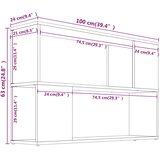 Ormarić za knjige dimljeni hrast 100x24x63 cm konstruirano drvo | shoptok.hr