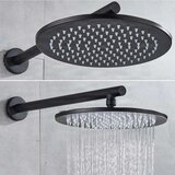 EYN Črni podometni tuš sistem - dva izhoda | Črna prha BP1225 — 20 cm | Shoptok.si