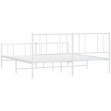  Metalni okvir kreveta uzglavlje i podnožje bijeli 200x200 cm | Eponuda.com