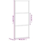  Klizna vrata bijela 90 x 205 cm od kaljenog stakla i aluminija | shoptok.hr