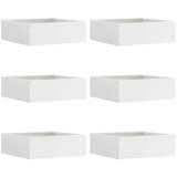  Ograda oko Travnjaka 6 pcs Bijelo 40 x 40 x 13 cm Čelik | shoptok.hr