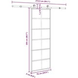 vidaXL Klizna vrata s priborom 76 x 205 cm od ESG stakla i aluminija | shoptok.hr