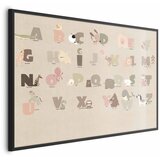  Plakat - Beige Alphabet 90x60 Crni okvir | shoptok.hr