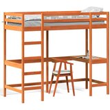 Maison Chic Postelja za odrasle - Posteljni Okvir z mizo voščeno rjav 80x200 cm trdna borovina, (22082726) | Shoptok.si