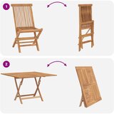 Bistro set za vrt 3 pcs Smeđa Masivno tikovno drvo | shoptok.hr