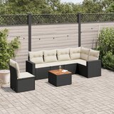 vidaXL 7-dijelni set vrtnih sofa od poliratana s jastucima crni | shoptok.hr